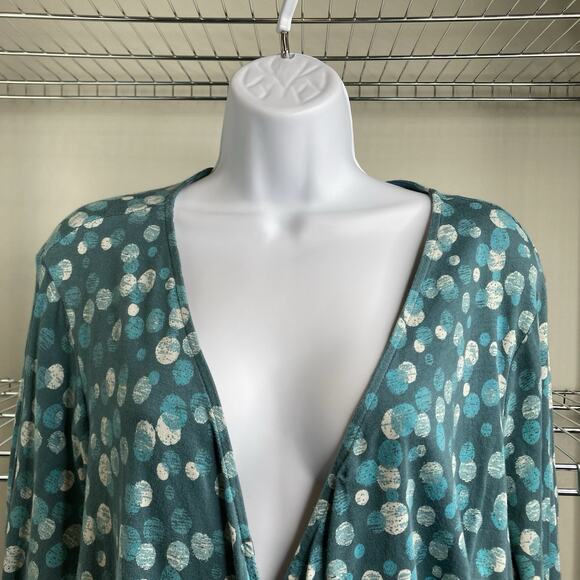 Coldwater Creek Women's Polka Dot Wrap Blouse Size 1X Boho Flowy Draped Trendy - Picture 8 of 11